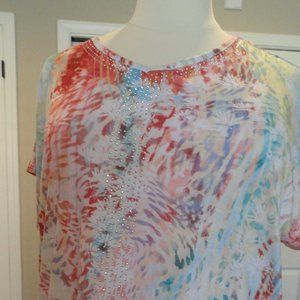 Gloria Vanderbilt Embellished Tee Colorful